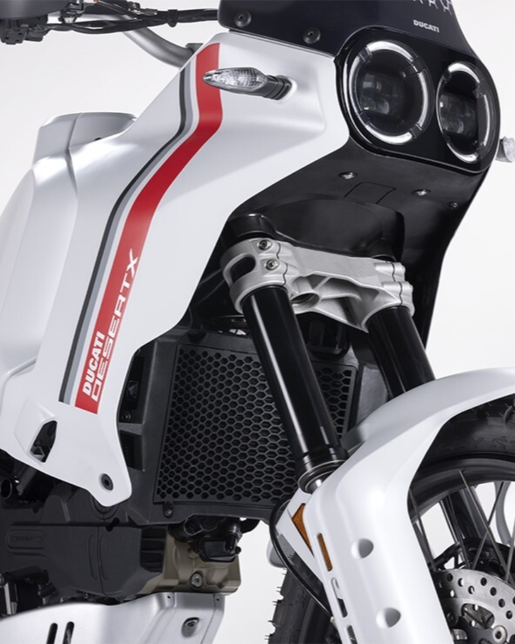 Ducati Desert X Front View Lights Gabel Ducati Desert X Front View Lights Gabel
